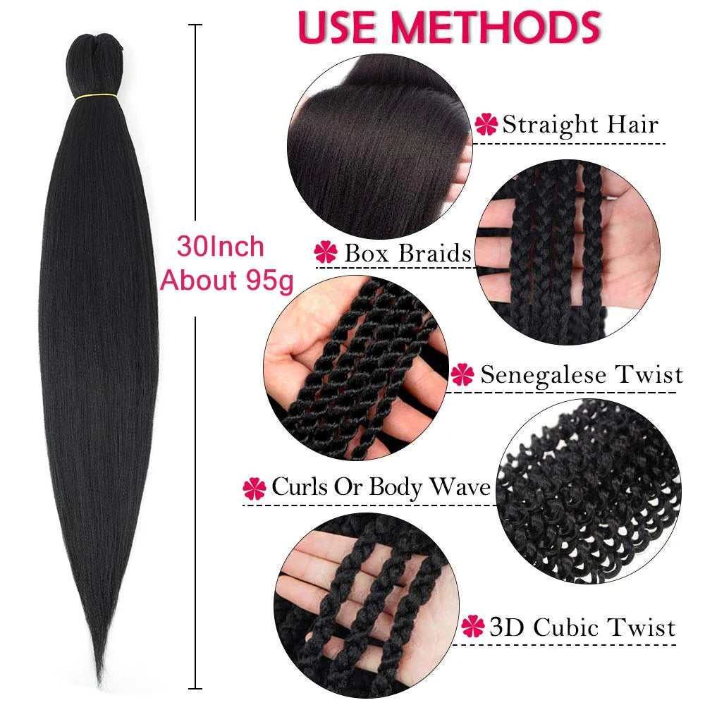 30/42/48 Inch Yaki Synthetic Jumbo Braiding Hair