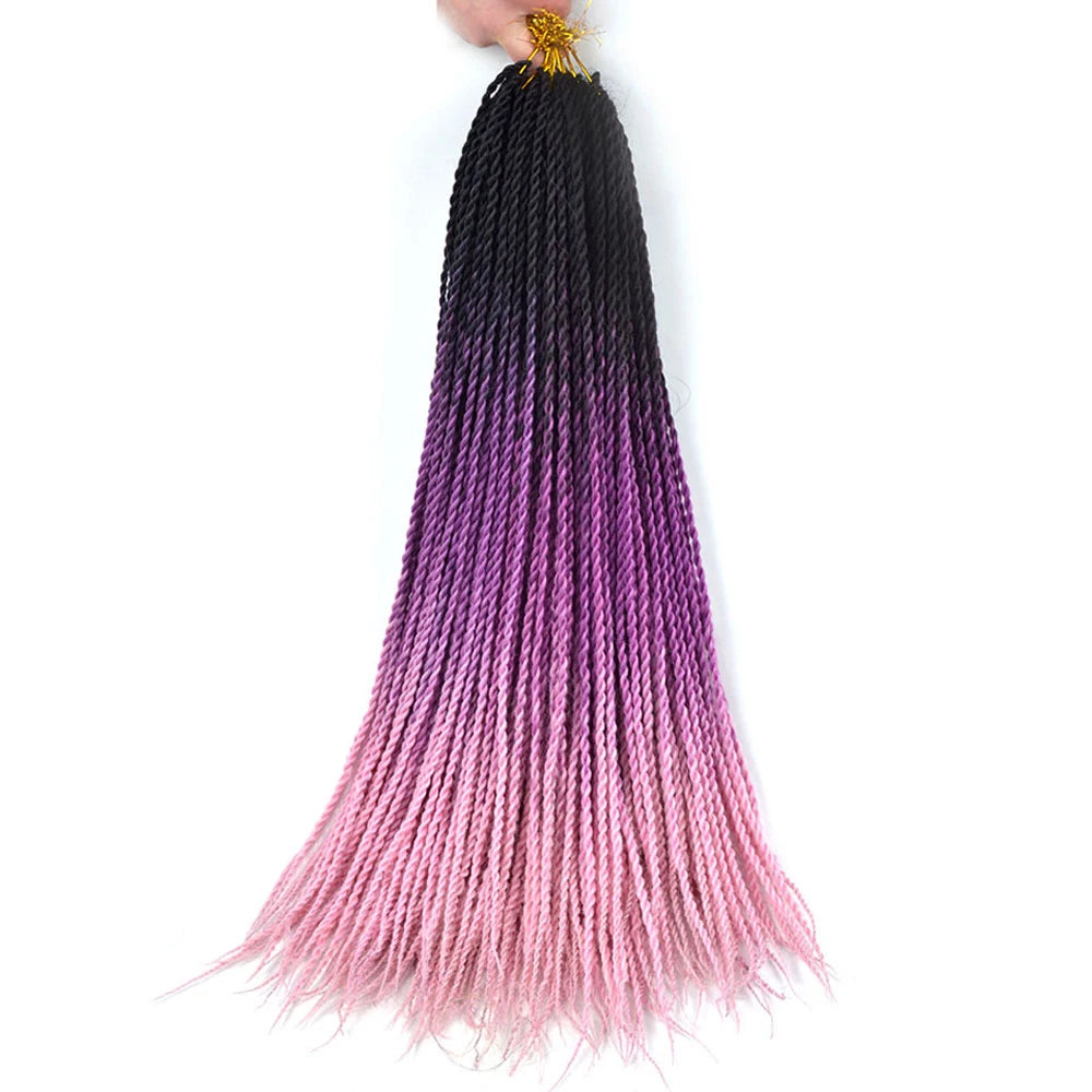 24 Inch Senegalese Twist Synthetic Crochet Braids - Various Colors Available