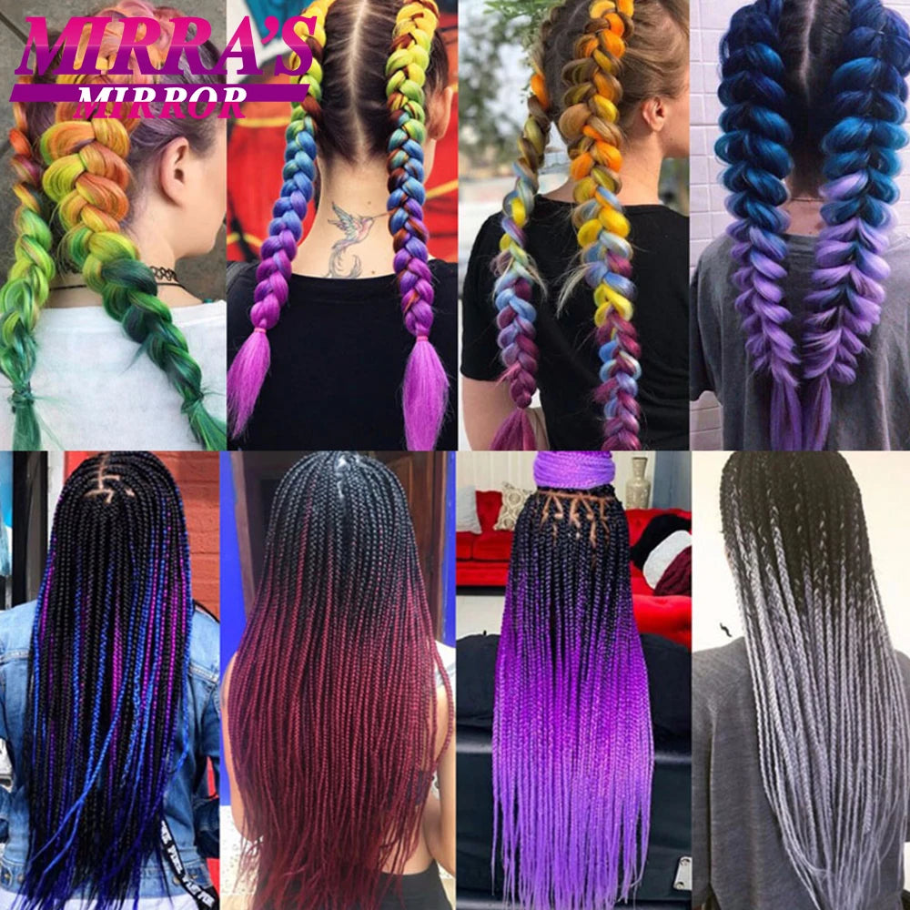 6 Bundles Jumbo Synthetic Braiding Hair - Various Colors Available