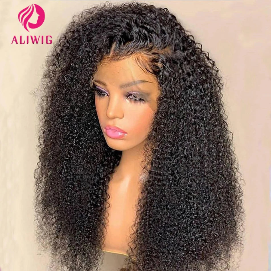 Deep Kinky Curly - HD Transparent Lace Frontal  Human Hair Wig