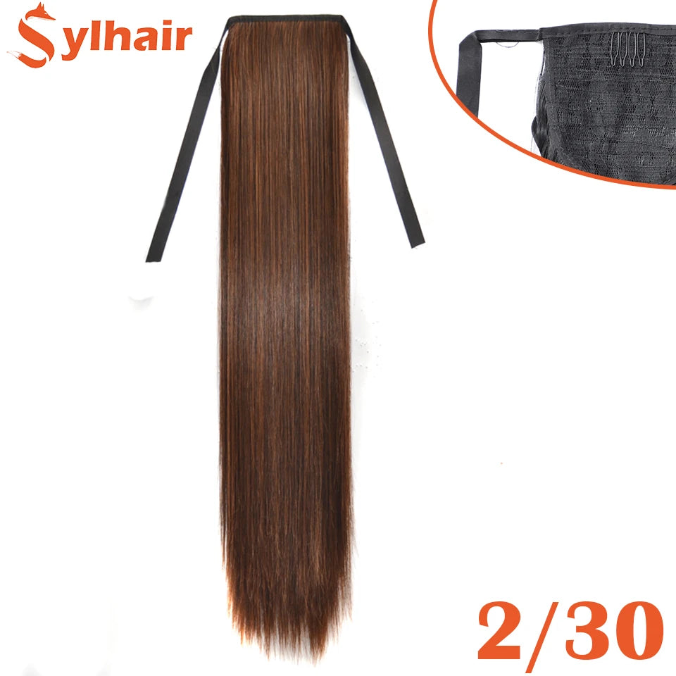 Long Straight Wrap Around Ponytail - Synthetic Hair, Various Colors Available