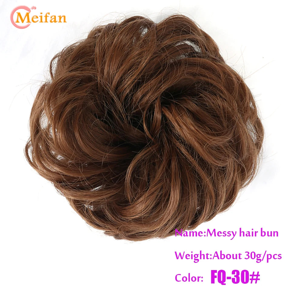Synthetic Hair Bun with Elastic Band or Clip On - Various Options Available