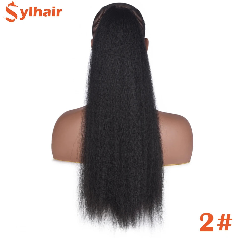 Kinky Straight Synthetic Drawstring Ponytails in Various Colors