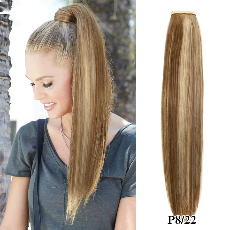 Straight Human Hair Wrap Around Ponytails