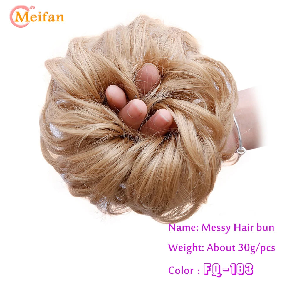 Synthetic Hair Bun with Elastic Band or Clip On - Various Options Available