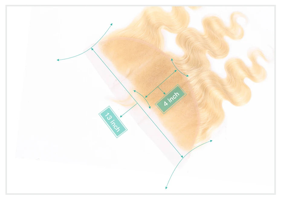 613 Blonde Body Wave HD Lace Frontal or Closure PrePlucked Brazilian Remy Human Hair - Various Options Available