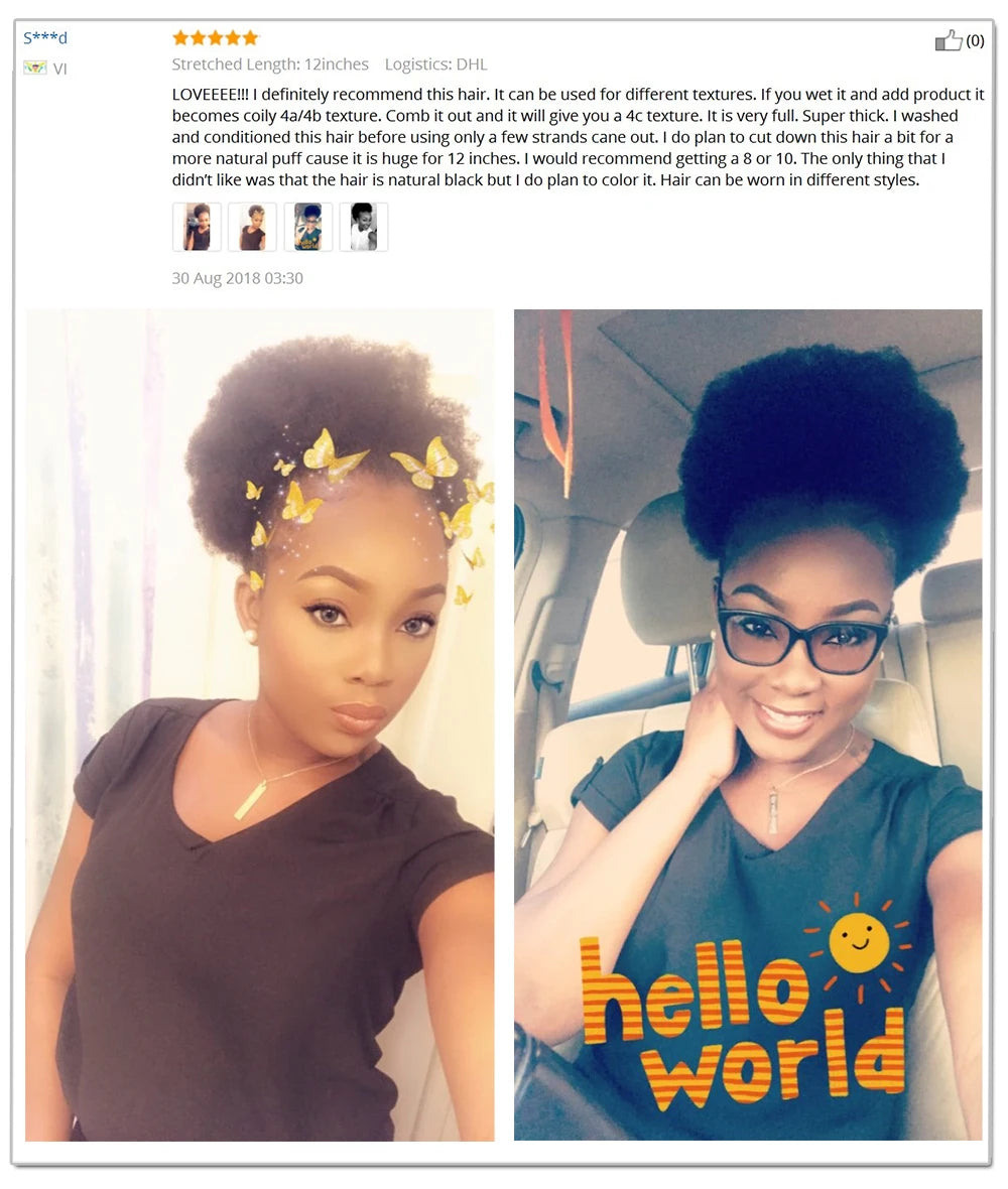 Afro Kinky Curly Drawstring or Straight Wrap Around Human Hair Ponytails