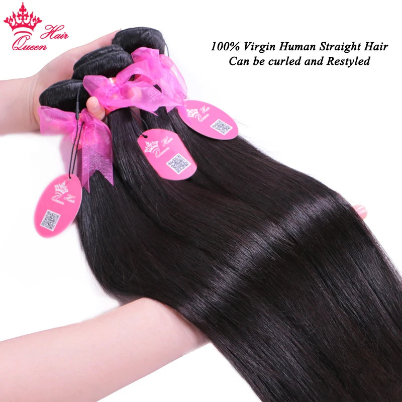 Straight Unprocessed Raw Human Hair Bundles - Natural Color