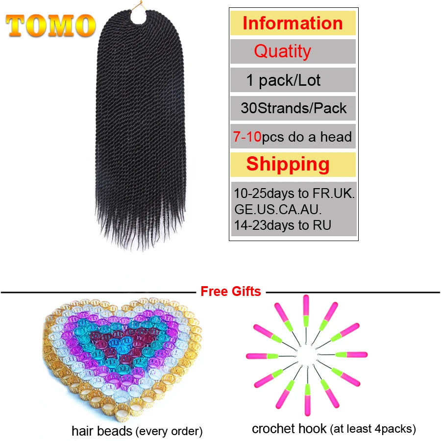 Senegalese Twist Synthetic Crochet Braided Hair - Various Colors Available