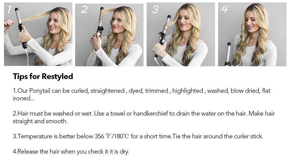 Straight Human Hair Wrap Around Ponytails