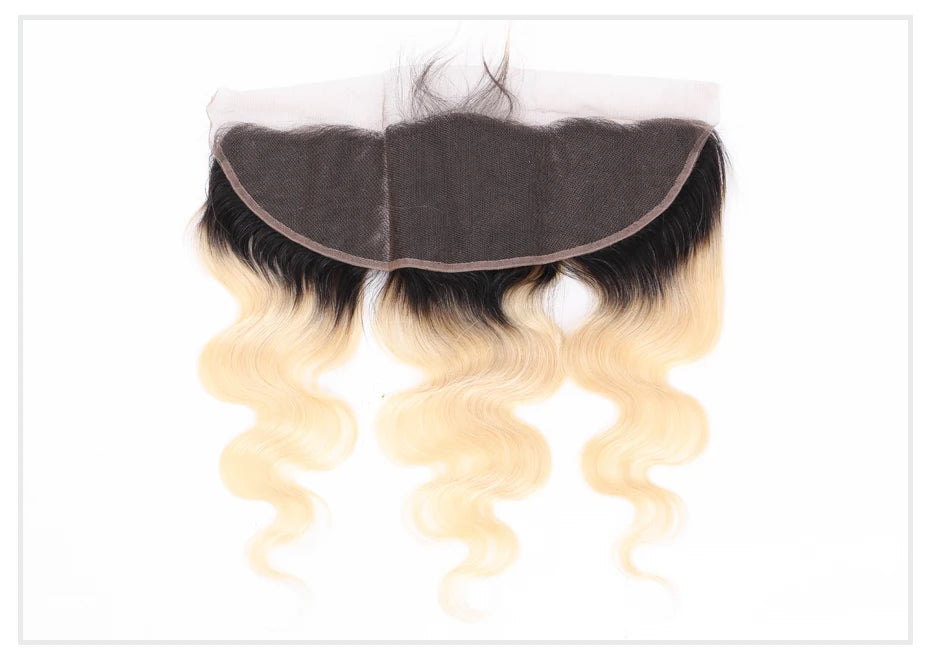 Body Wave 13X4 1B/613 Dark Root Ombre or 613 Blonde Full Lace Frontal With Baby Hair