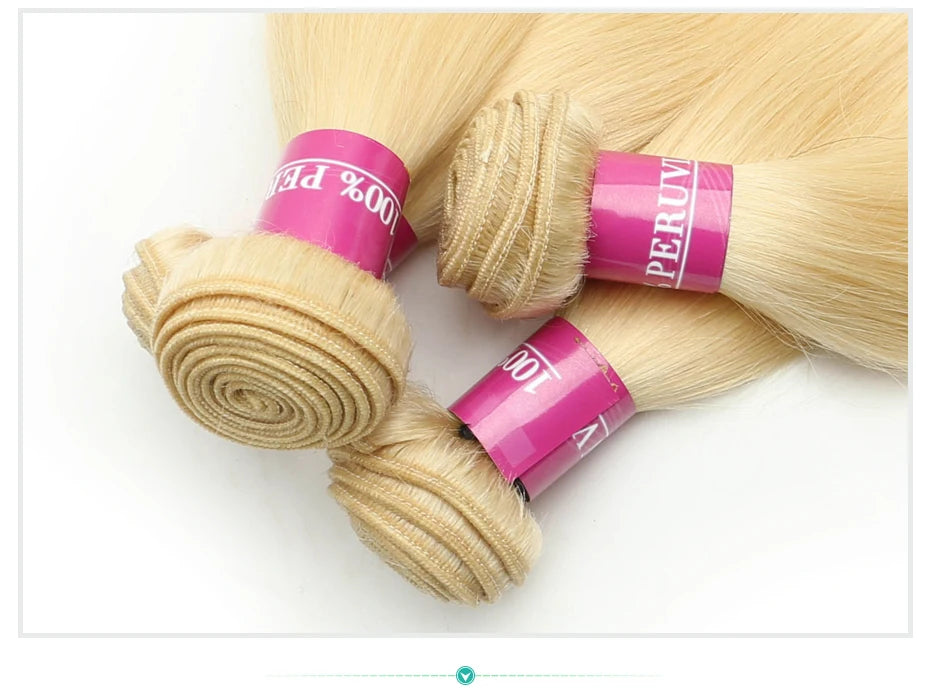 613 Blonde Brazilian Remy Straight Human Hair - Various Lengths