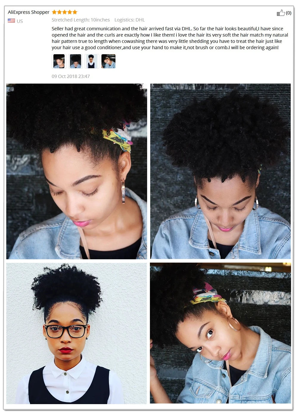 Afro Kinky Curly Drawstring or Straight Wrap Around Human Hair Ponytails