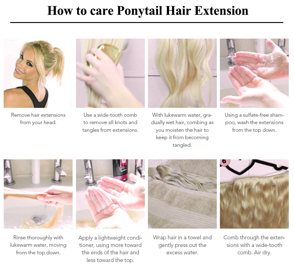 Straight Human Hair Wrap Around Ponytails