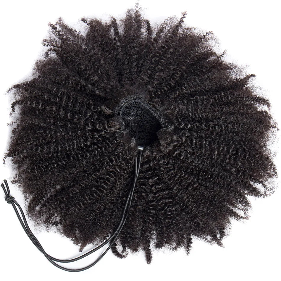 Afro Kinky Curly Drawstring Human Hair Ponytail