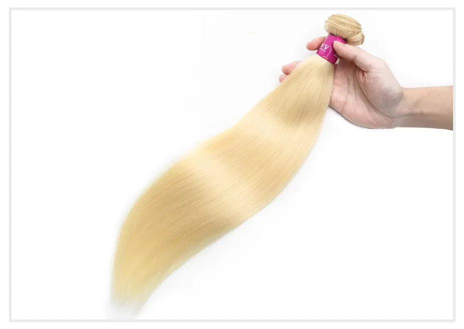 613 Blonde Brazilian Remy Straight Human Hair - Various Lengths