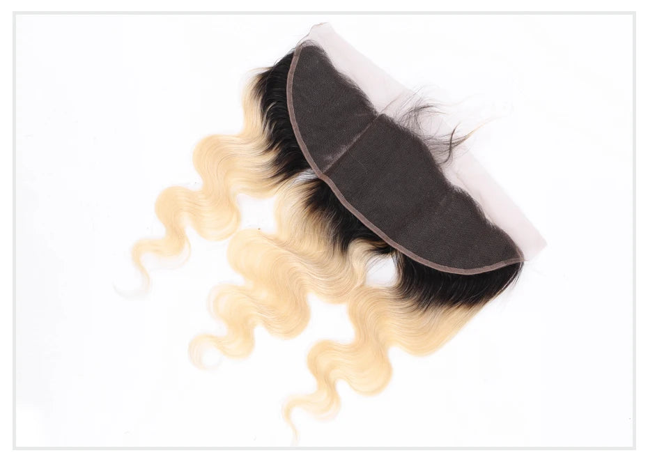 Body Wave 13X4 1B/613 Dark Root Ombre or 613 Blonde Full Lace Frontal With Baby Hair