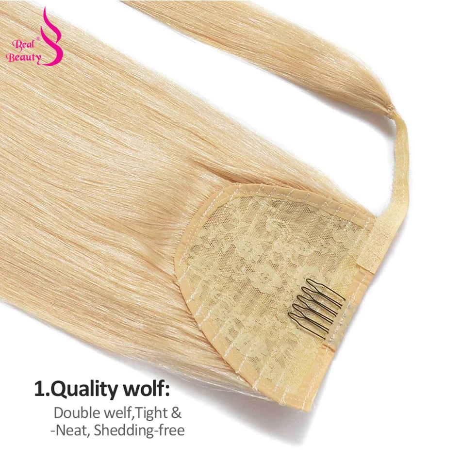 Straight Human Hair Wrap Around Ponytails