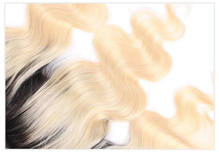 Body Wave 13X4 1B/613 Dark Root Ombre or 613 Blonde Full Lace Frontal With Baby Hair