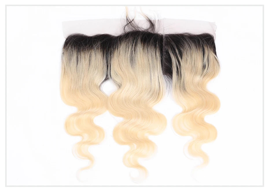 Body Wave 13X4 1B/613 Dark Root Ombre or 613 Blonde Full Lace Frontal With Baby Hair
