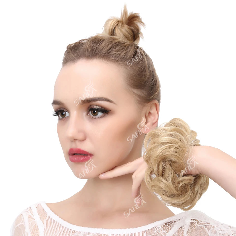 Synthetic Messy Curly Bun - Elastic Scrunchy Doughnut Updo Hair Pieces