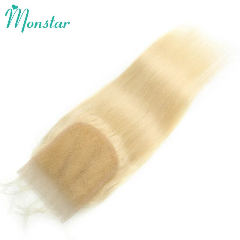Straight Human Hair Lace Closure with Baby Hair - Various Options Available