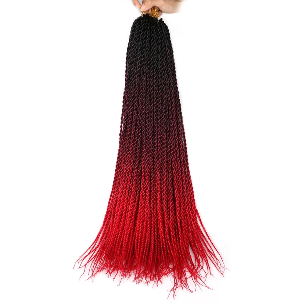 24 Inch Senegalese Twist Synthetic Crochet Braids - Various Colors Available