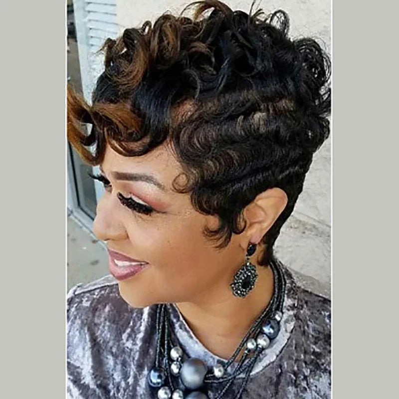 Synthetic Short Cut Curly Wig - Various Colors Available