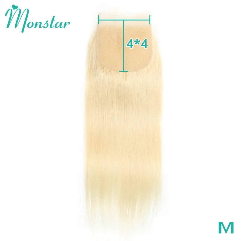 Straight Human Hair Lace Closure with Baby Hair - Various Options Available