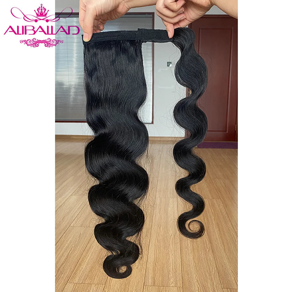 Body Wave Wrap Around Human Hair Ponytail, 100g & 120g Available