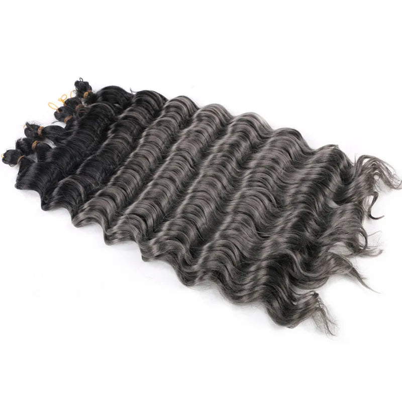 Ombre Deep Water Wave Bulk Crochet Synthetic Hair - Various Colors Available