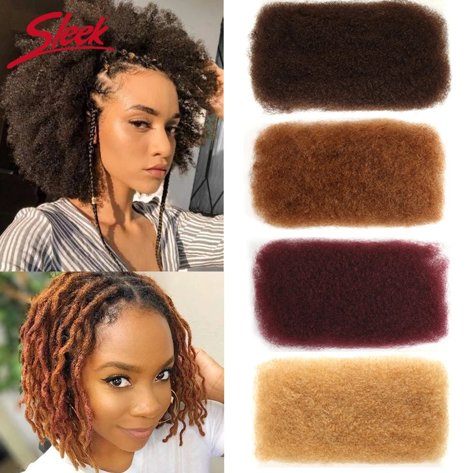 Afro Kinky Bulk Human Hair For Braiding (Lightweight) Various Colors Available