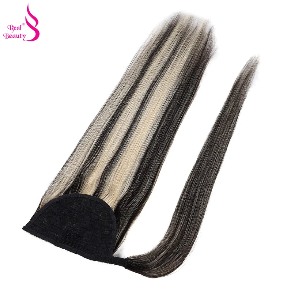 Straight Human Hair Wrap Around Ponytails