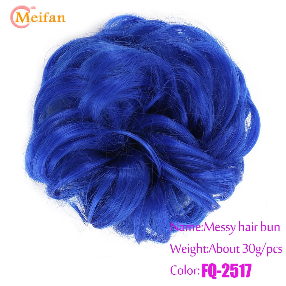 Synthetic Hair Bun with Elastic Band or Clip On - Various Options Available