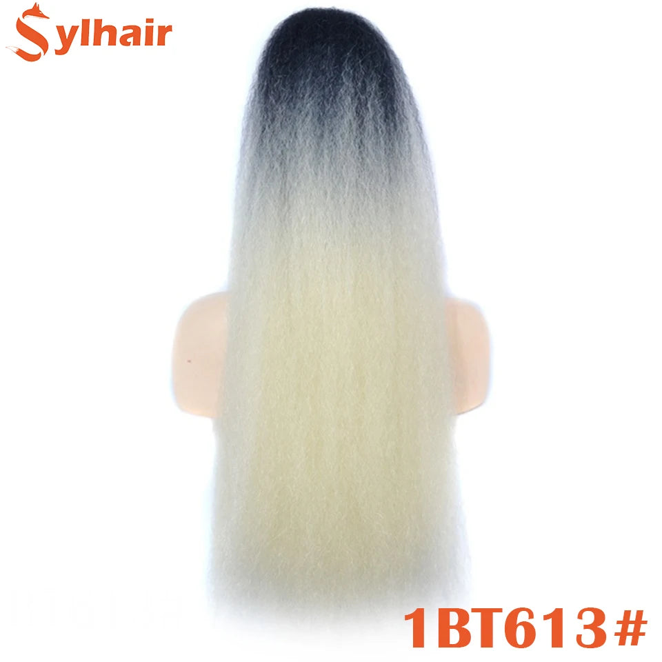 Kinky Straight Synthetic Drawstring Ponytails in Various Colors