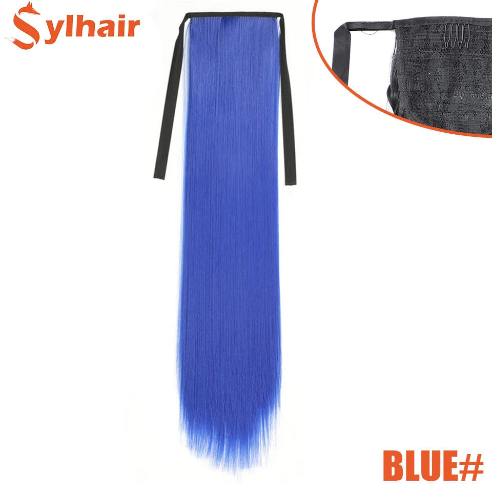 Long Straight Wrap Around Ponytail - Synthetic Hair, Various Colors Available