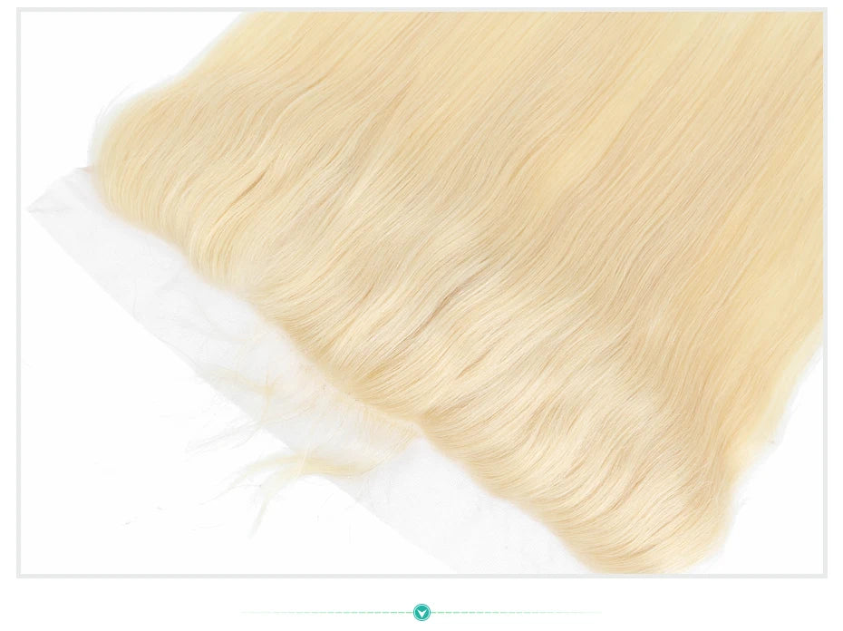 613 Blonde Color Human Hair Straight HD Lace Frontal Pre Plucked with Baby Hair