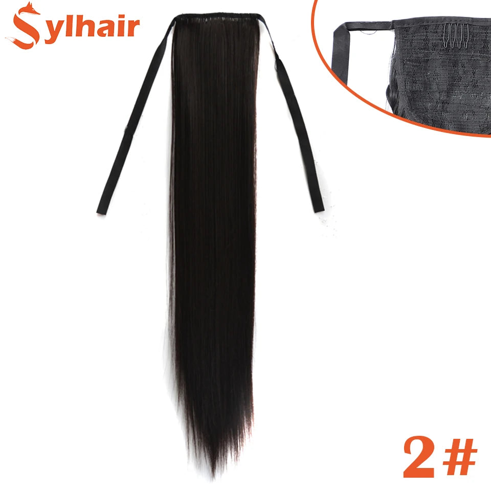 Long Straight Wrap Around Ponytail - Synthetic Hair, Various Colors Available