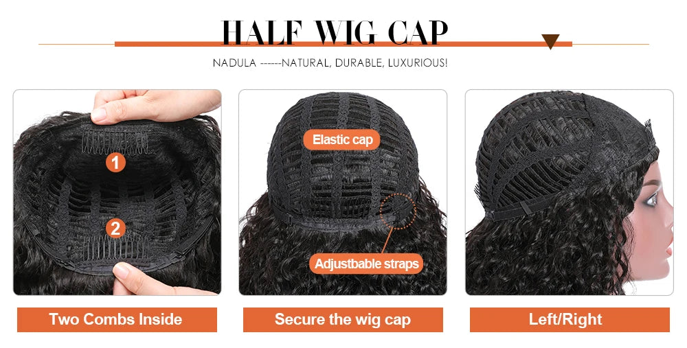 Kinky Curly Human Hair Headband Wig