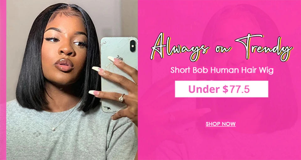 Straight Short U & V Part Bob Human Hair Wigs