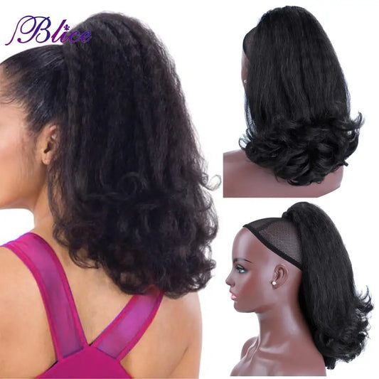 Yaki Straight Synthetic Drawstring With Two Combs Ponytails - Various Options Available