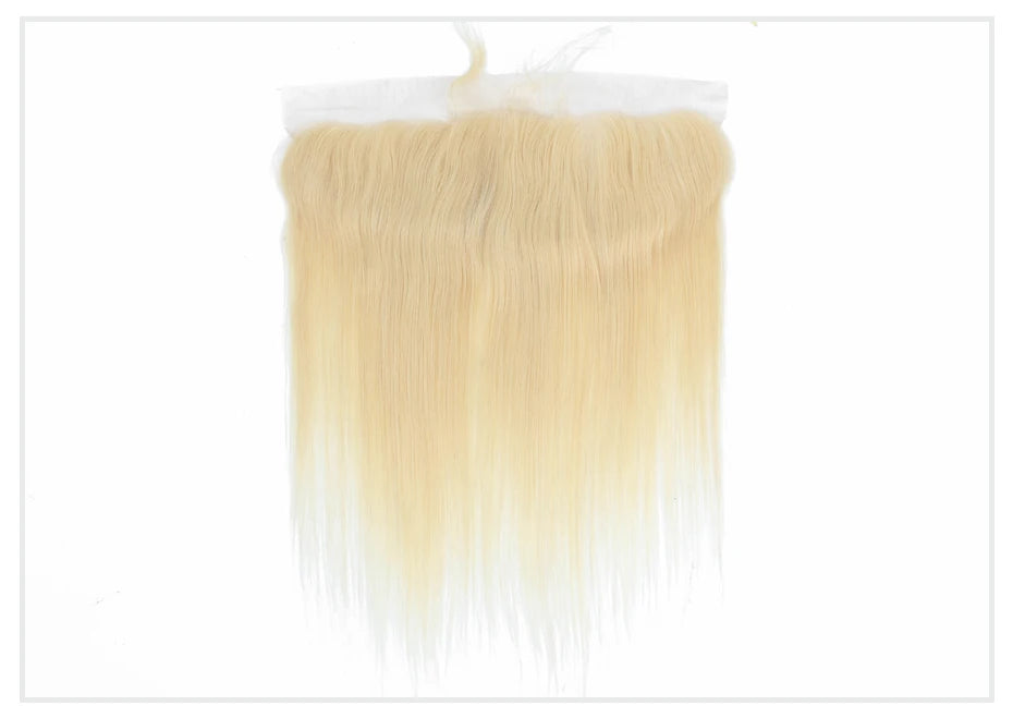 613 Blonde Color Human Hair Straight HD Lace Frontal Pre Plucked with Baby Hair