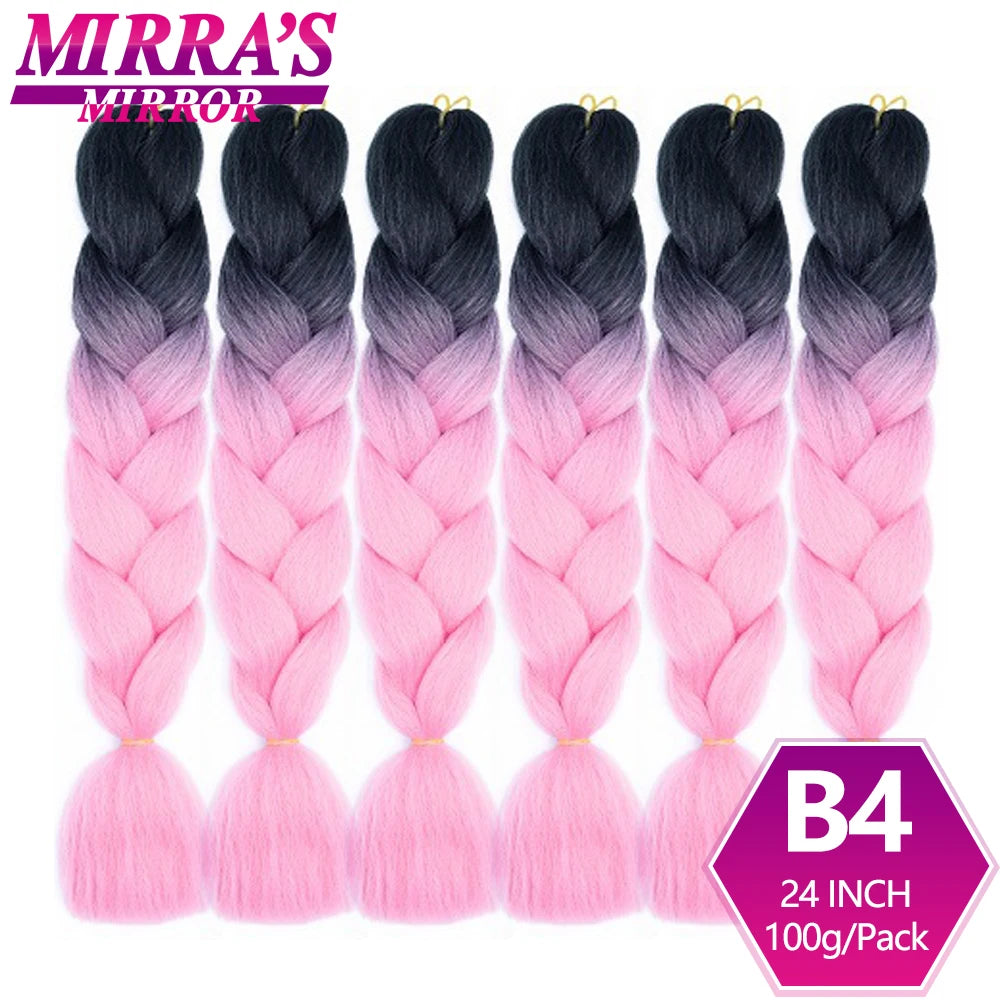 6 Bundles Jumbo Synthetic Braiding Hair - Various Colors Available