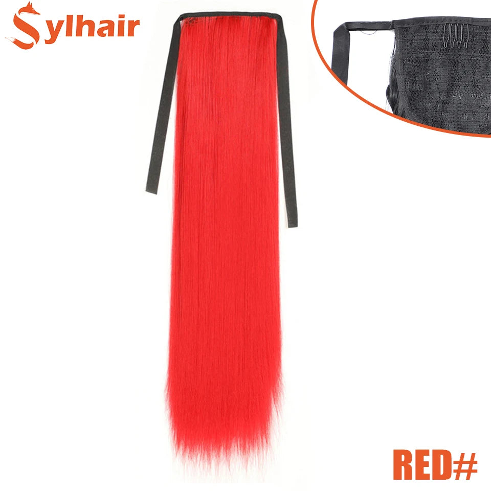 Long Straight Wrap Around Ponytail - Synthetic Hair, Various Colors Available
