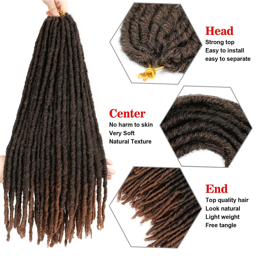 Synthetic Faux Locs Crochet Hair - Various Colors Available