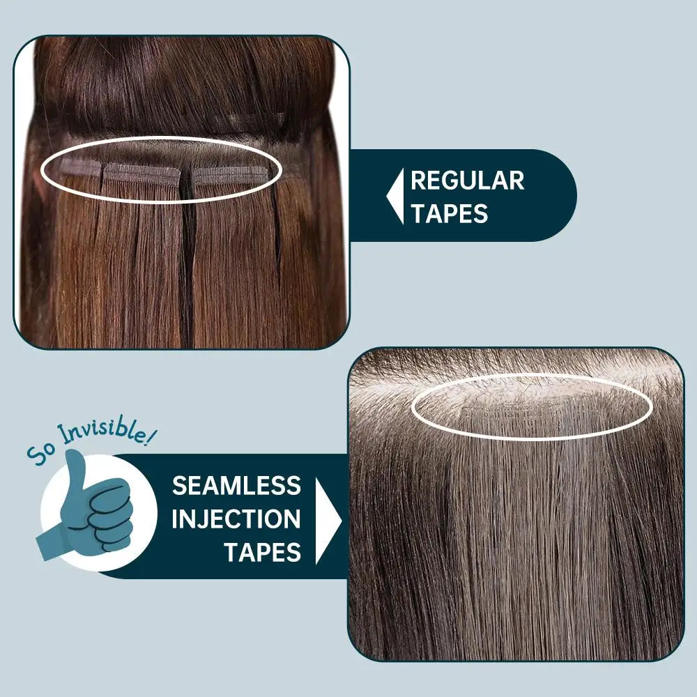 Invisible Seamless Skin Weft Injection Virgin Human Hair Tape In