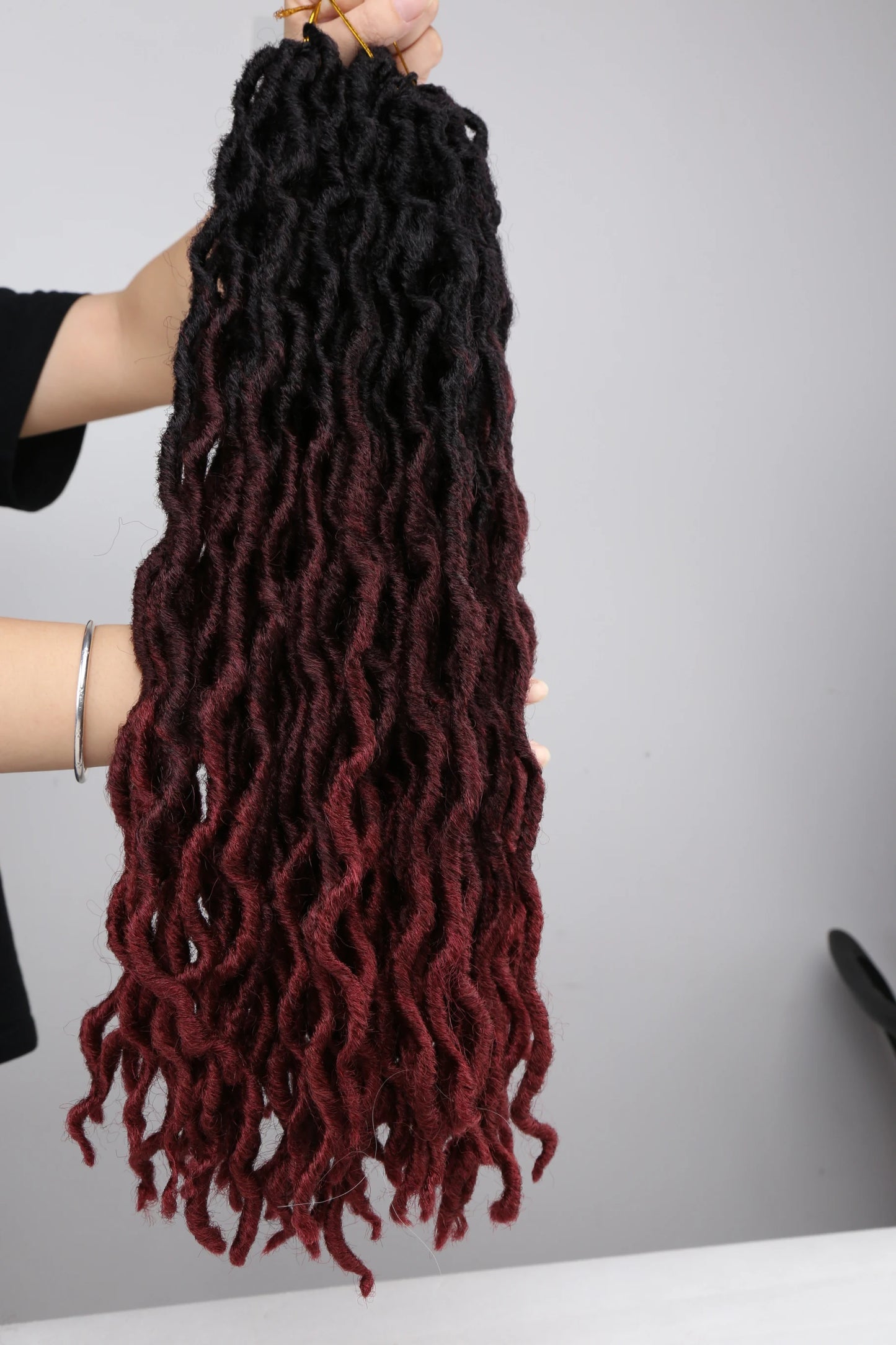 Curly Faux Locs Synthetic Crochet Pre-Stretched Hair - Various Colors Available