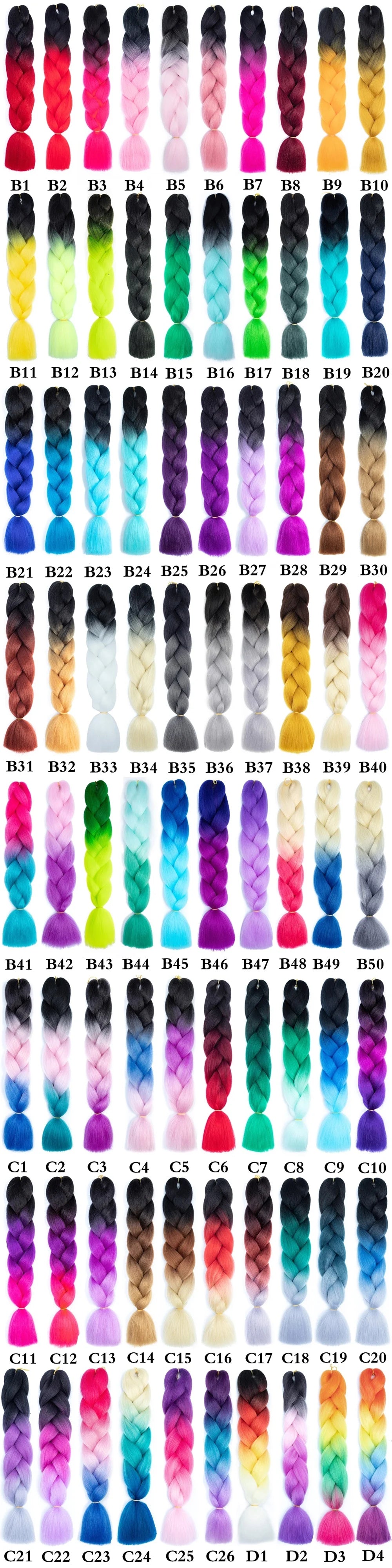 6 Bundles Jumbo Synthetic Braiding Hair - Various Colors Available