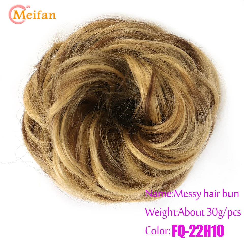 Synthetic Hair Bun with Elastic Band or Clip On - Various Options Available