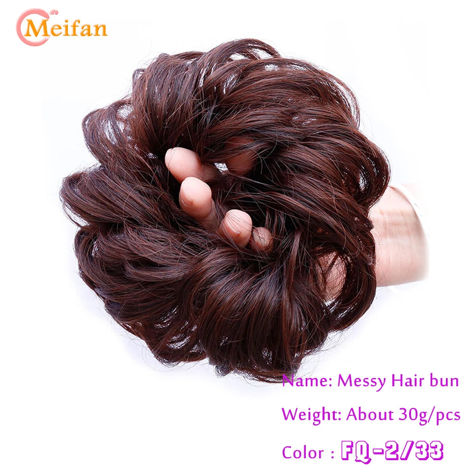Synthetic Hair Bun with Elastic Band or Clip On - Various Options Available